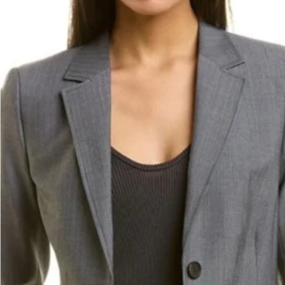 Zara Gray Blazer with Notched Lapel - Picture 1 of 11